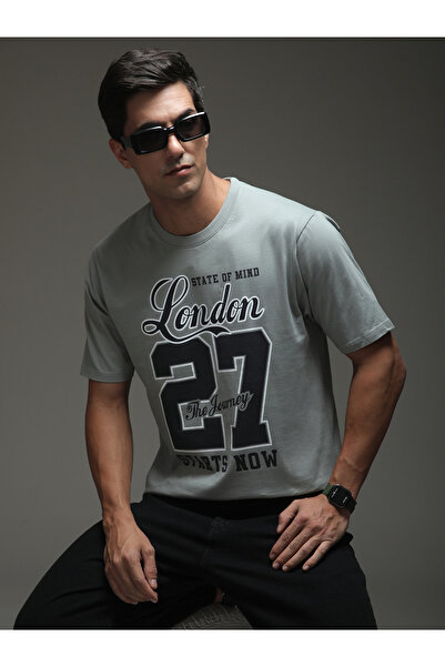 Dillinger By Styli تيشيرت رجالي مطبوع بأكمام قصيرة قصة فضفاضة