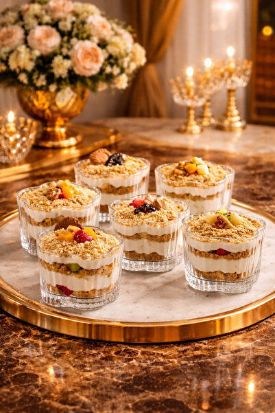 YzHome 6 lı Cam Puding Tatlı Dondurma Kahvaltılık Kase Seti Çerezlik Magnolya...