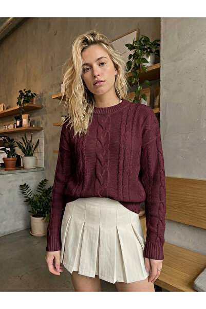 SAYZEN Hair Braided Basic Regular Knitwear Sweater