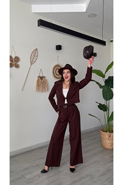 modadagiyim Women's Pants Jacket Premium Top and Bottom 2-Piece Set