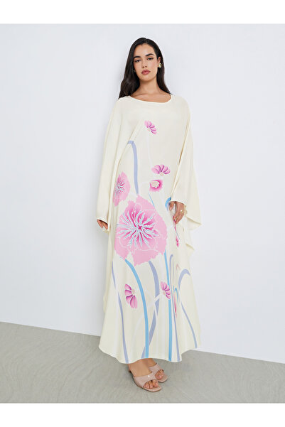 Styli Women White Floral Printed Kaftan