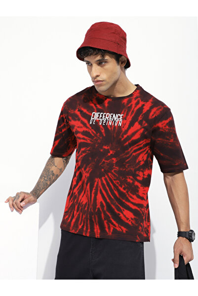 Difference of Opinion By Styli Men Oversized Tie Dye All Over Print T-Shirt
