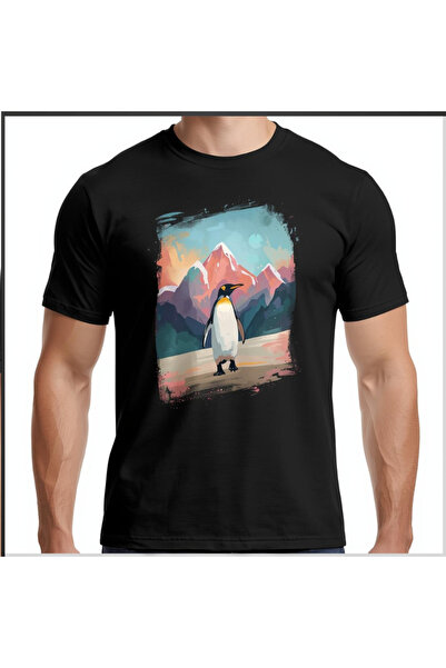 TİMİSİVA Tricou oversize unisex din bumbac cu imprimeu, mânecă scurtă, NEGRU