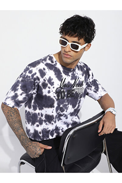 Difference of Opinion By Styli Men Oversized Tie Dye All Over Print T-Shirt