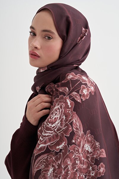 carell Floriva Monogram Floş Şal Kızıl