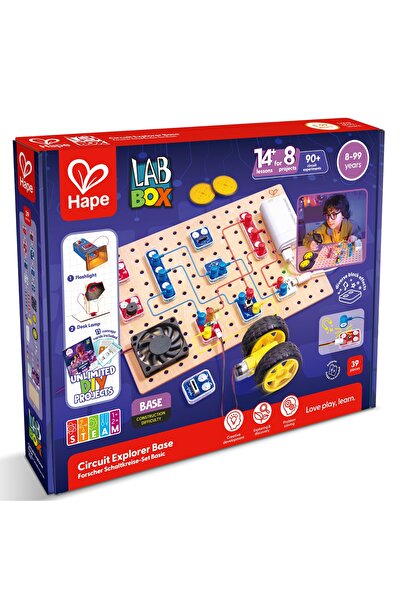 Hape Jucarie Labbox - Circuit Explorer Base, 90+ experimente (39 piese), copi...