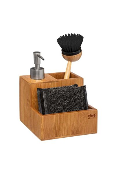 Generic Simply Smart Bamboo Soap Dispenser with Brush and Sponge