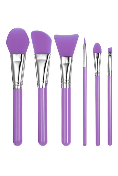HALAMODO 6 Piece Silicone Makeup Brush Set Purple