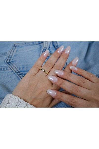 ATELİER TUĞBA خاتم YZK198 قابل للتعديل مزين بحجر ذهبي اللون