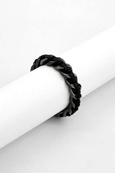 Police Men Stainless Steel Fashionable Bracelet, Black