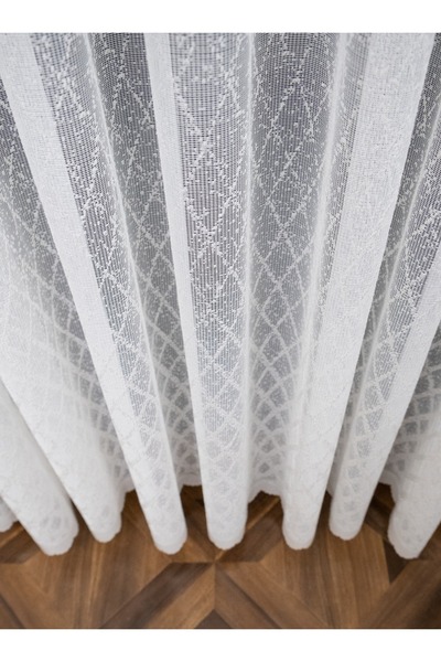 Belvedere European Style Lace Tulle Curtain |   Off-White |   1X3 Dense Pleat |   Elegant Classic Design |   Decorative Tulle Curtain