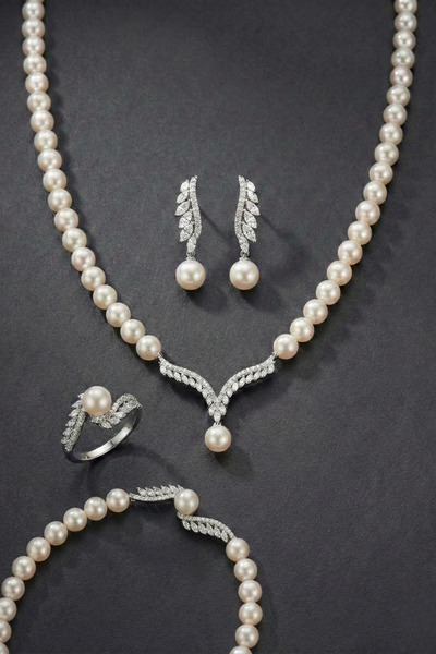 Birinci1926 925 Ayar Gümüş Doğal İnci Set