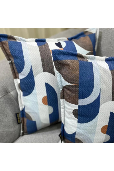 NİVEMESHOME HUSĂ GEOMETRICĂ CU MODEL ALBASTRU 45X45