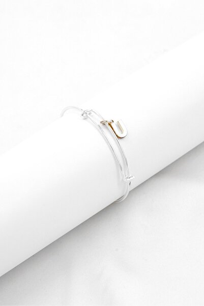 Alex and Ani سوار نسائي قابل للتوسيع على شكل حرف U، فضي