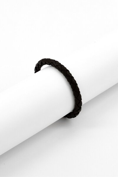 Tommy Hilfiger سوار رجالي أنيق مضفر، بني داكن