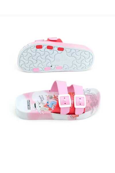 GEZER Papuci de vară pentru fete cu talpă anti-alunecare cu două catarame