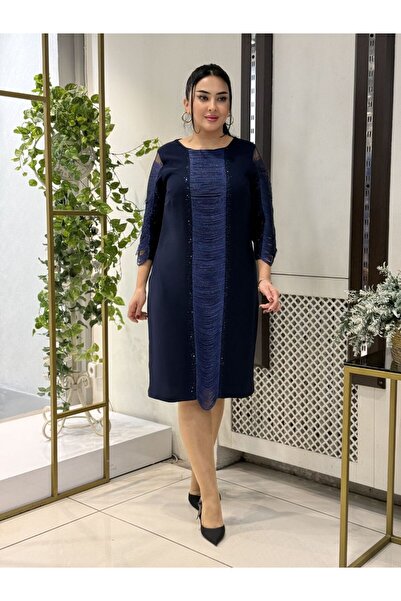 live forever Plus Size Evening Dress with Stripe Detail