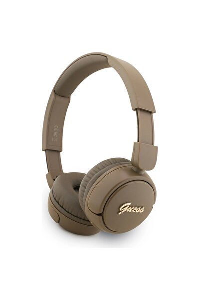 Guess Metal Logo Bluetooth 5.3 Wireless Headphones, 30h Battery, Brown