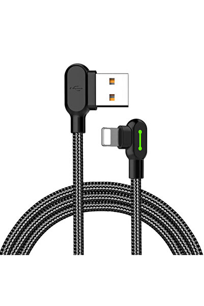 Mcdodo CA-4671 90° LED Lightning Cable, USB, 2.4A, 1.2m, Black