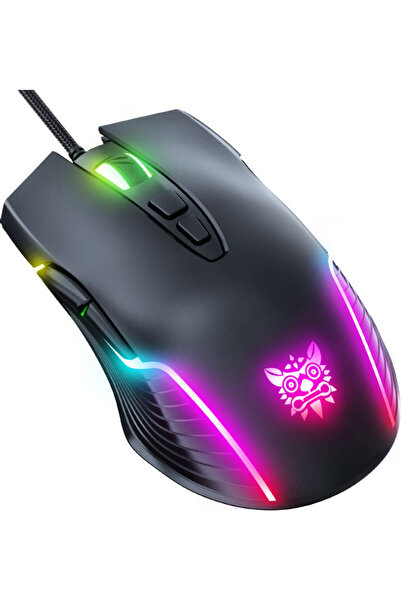 HALAMODO ماوس ألعاب بإضاءة RGB - دقة 6400 نقطة في البوصة - 7 أزرار قابلة للبر...