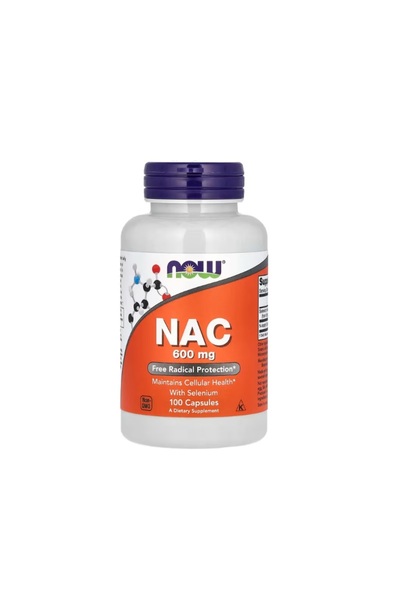 Now Foods NAC N-Acetil L-Cisteină 600mg 100 Capsule -