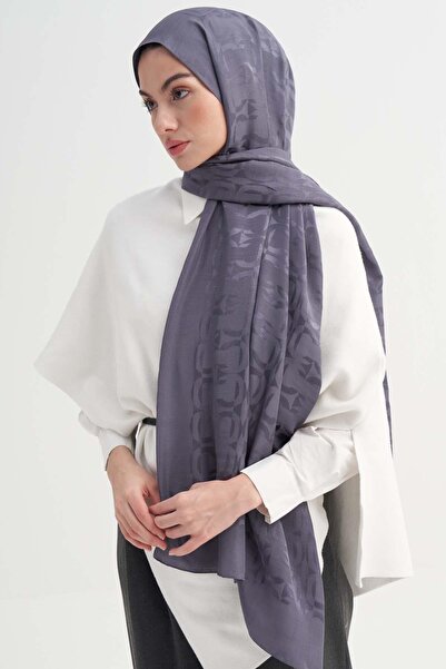 carell Blok Desen Rina Floş Jakar Şal Füme