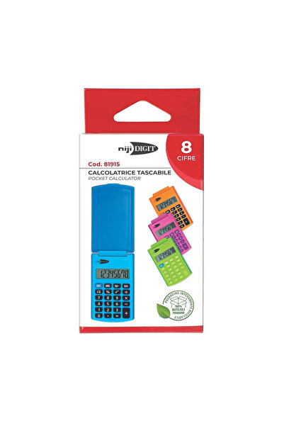 Lebez Calculator de buzunar, 8 Cifre, 6 x 10 cm, 4 culori (blister), copii va...
