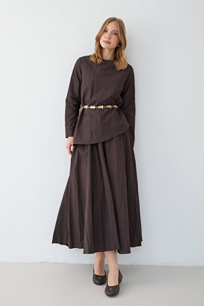 Melike Tatar Chain Belt Detailed Skirt Suit 32-2650