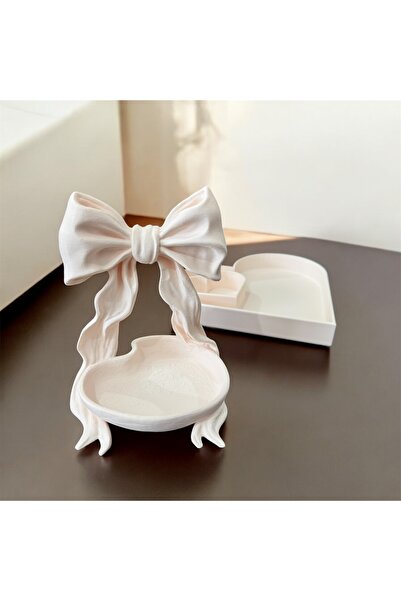 Home Heart and Ribbon Shaped Double Jewelry Stand