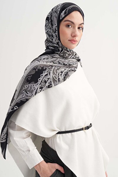 carell Camellia İncira Viskon Şal Siyah