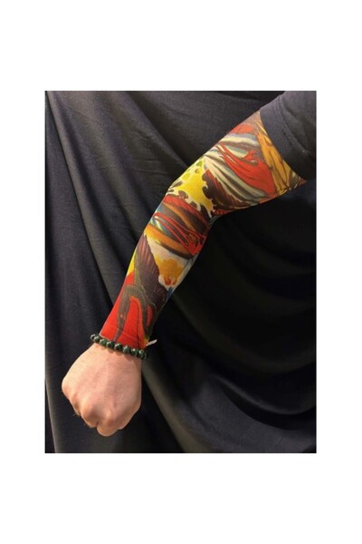 Fırsatkolik Stocking Tattoo Wearable Arm Leg Tattoo Lycra 2 Pieces Model 25