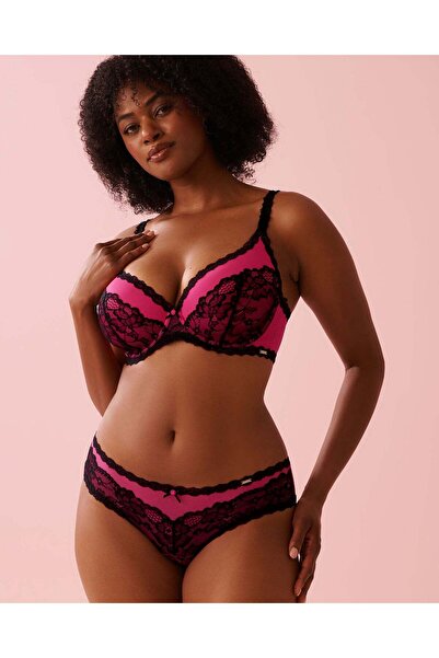 La Vie en Rose حمالة صدر مبطنة بشكل خفيف من الدانتيل والشبكة