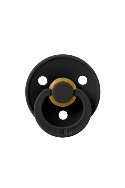 Bibs - Suzetă din latex colorată, tetină rotundă, 6 luni + - Negru