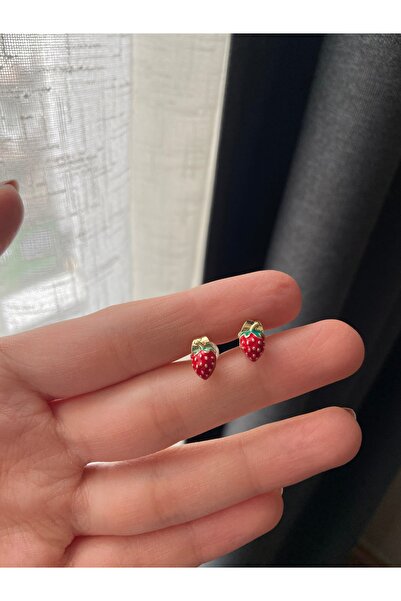 Anetta Jewelry Kadın altın renk çilek model kız çocuğu xuping küpe(Xp damgalı)