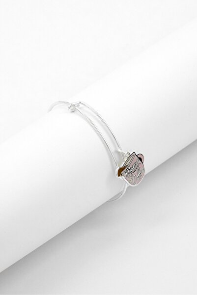 Alex and Ani سوار "ماما تحتاج إلى قهوة" للنساء، فضي اللون