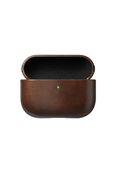 Nomad Modern Leather Case for Apple AirPods Pro 3, Rustic Brown