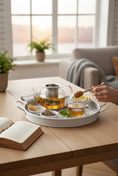 EVSTYLE Metal Presentation Tray 27 cm Diameter