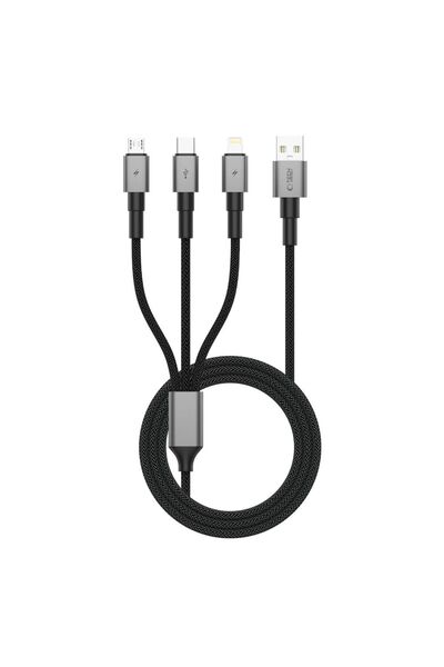 Tech-Protect UltraBoost 3-in-1 Charging & Data Cable, USB-C, Lightning, MicroUSB