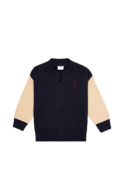 U.S. Polo Assn. Cardigan tricotat bleumarin pentru băieți 50317137-VR033