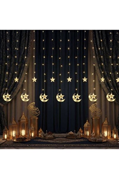 MOTRK Ramadan Lanterns and Stars - 10 LED Lights, Warm White Color, Decorativ...