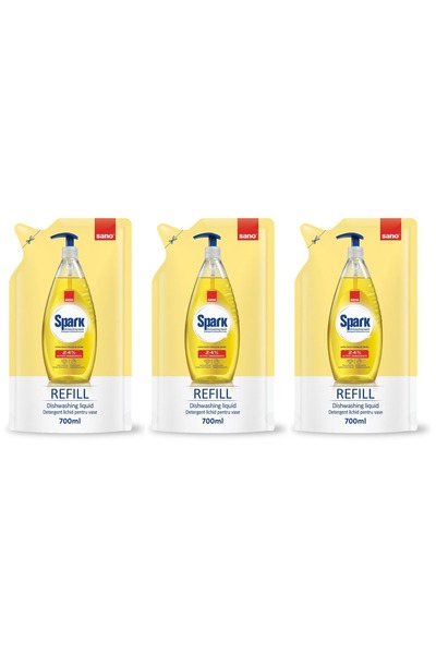Sano SET 3 PIECES - Spark Lemon Hand Soap Liquid Refill 700ml