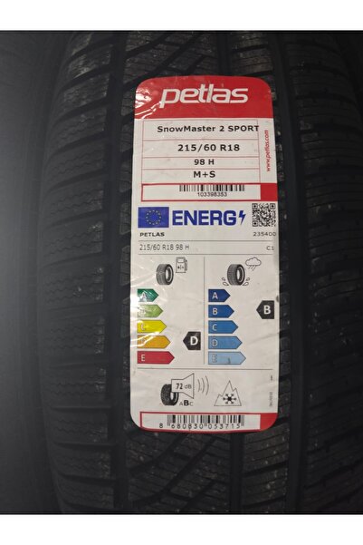 Petlas 215/60 R18 TL 98H SNOWMASTER 2 SPORT SUV KIŞ LASTİĞİ 2025 ÜRETİM