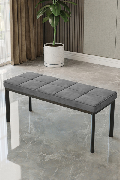 baresmu Aren Bench Puf – Çımalı Oturma Bankı 105x40 cm | Modern Bench Puf Siy...