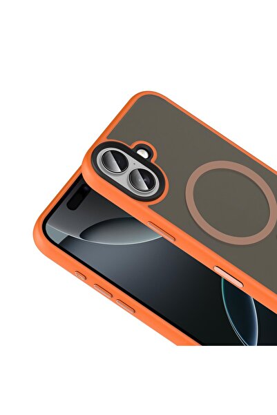 Brabus حافظة هاتف صلبة متوافقة مع MagSafe لهاتف iPhone 17 باللون البرتقالي