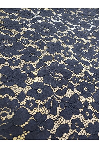 METERİAL Black Corded Lace Fabric – 140 cm Wide |   Embossed Floral Patterned...