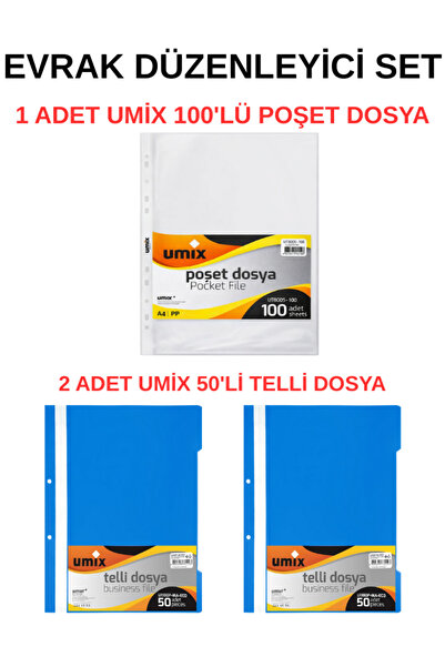 Umix Набір для упорядкування документів | 2 папки з дротяною спинкою + 100 па...