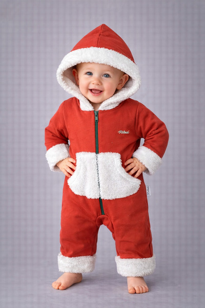 Chicsy Baby بدلة شتوية للأطفال بغطاء رأس من القطيفة وسحاب أمامي من Sweet Winter