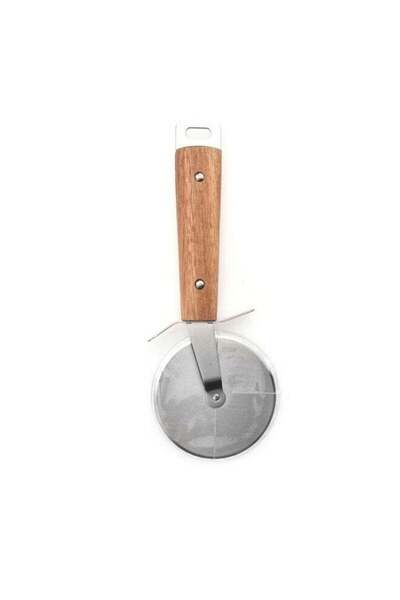 Parfait Stainless Steel Pizza Cutter with Acacia Wood Handle