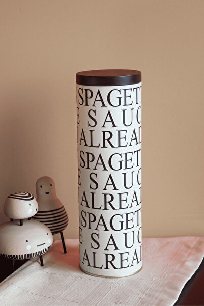 Sarkap Home Less Seri Spaghetti Metal Saklama Kutusu - Krem