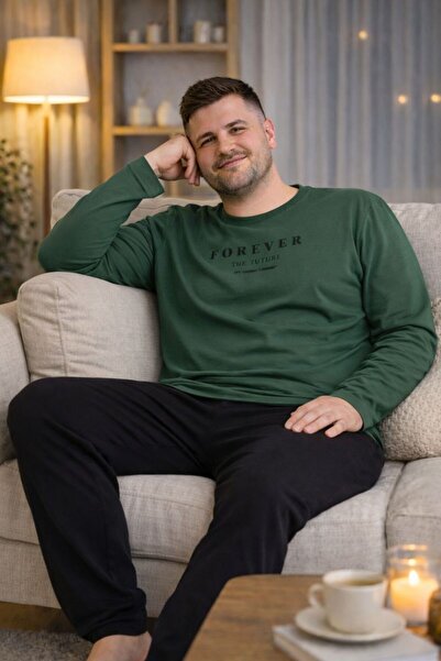 nisaNCa Seasonal 100% Cotton Large Size Men's Cotton Pajama Set